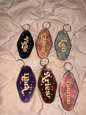 Free People Vintage-Style Motel Zodiac Keychains